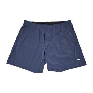 Rhone Shorts Men XL Navy Multi Zip Pockets Outdoor Stretch Athletic Logo Preppy